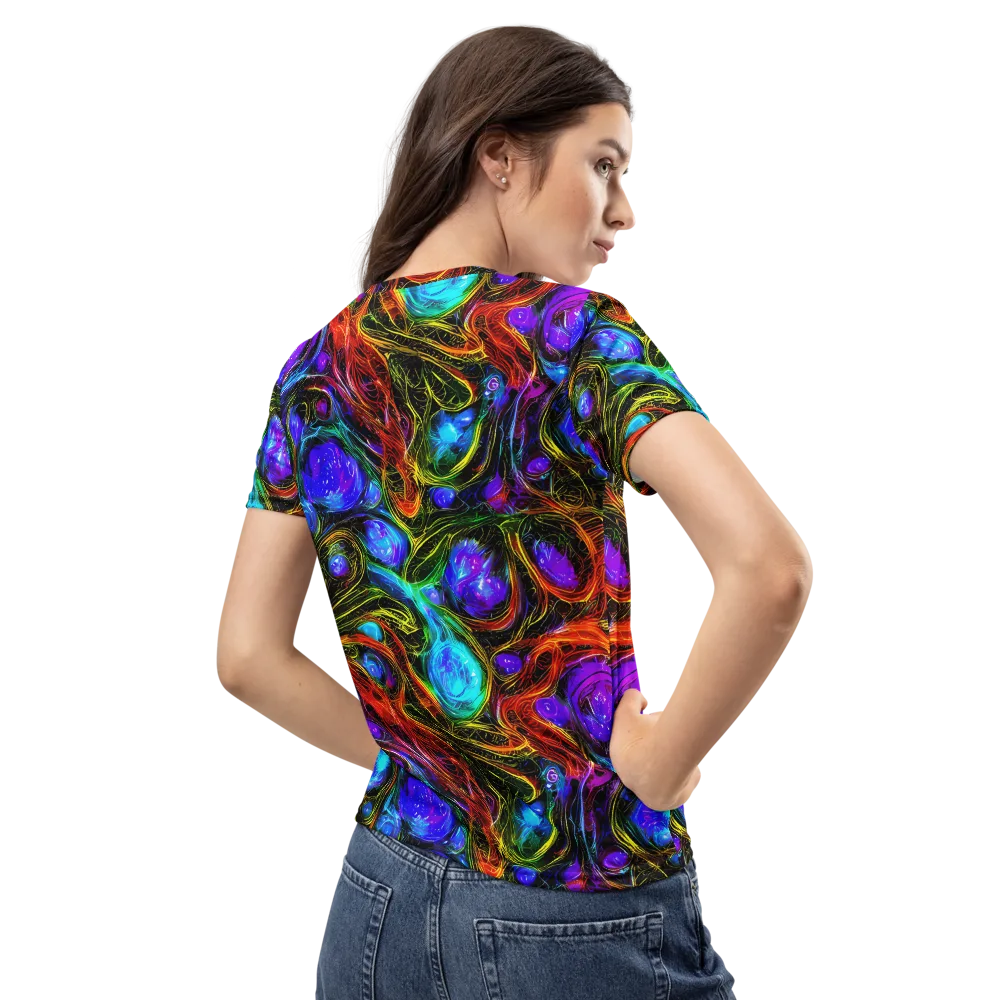 Neon Wildflower on Women's Crew Neck T-Shirt — Back
