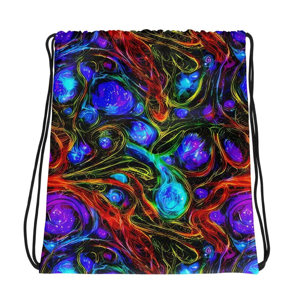 Neon Wildflower on Drawstring Bag — Photo