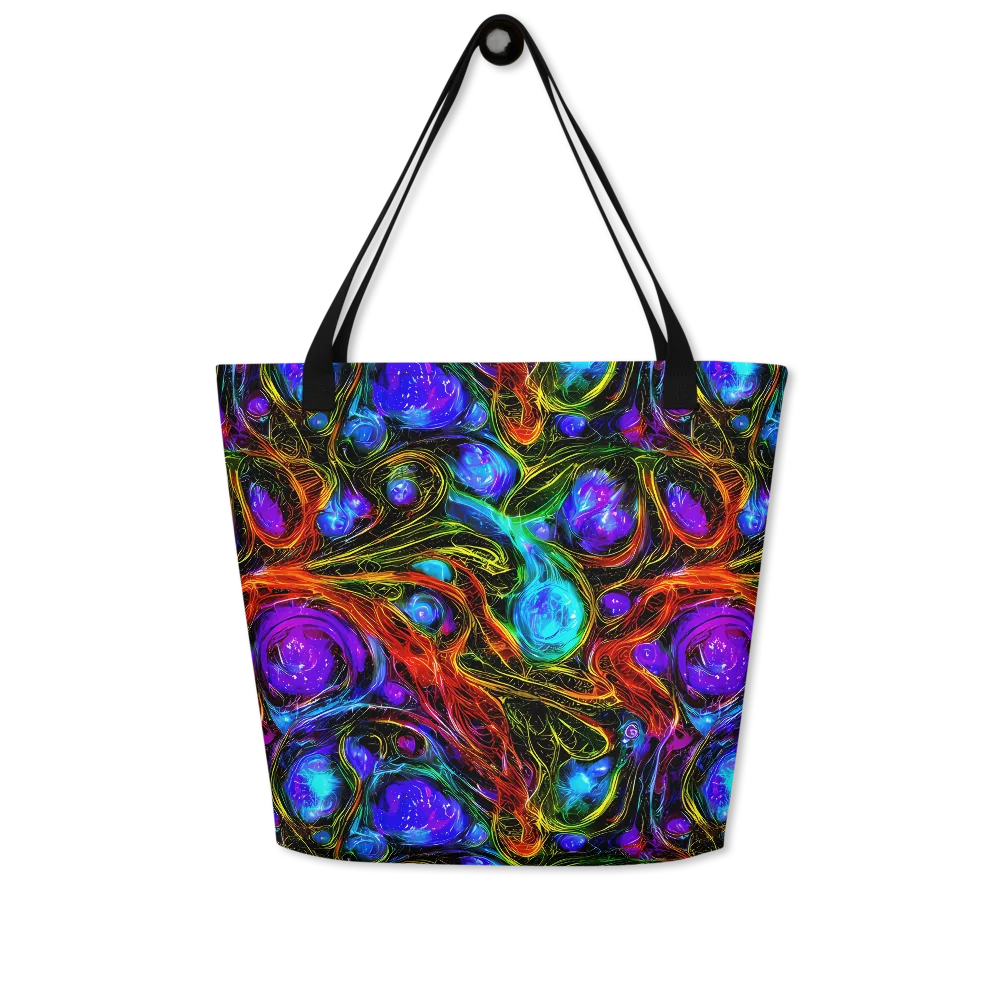 Neon Wildflower on Large Tote Bag W/ Pocket — Front