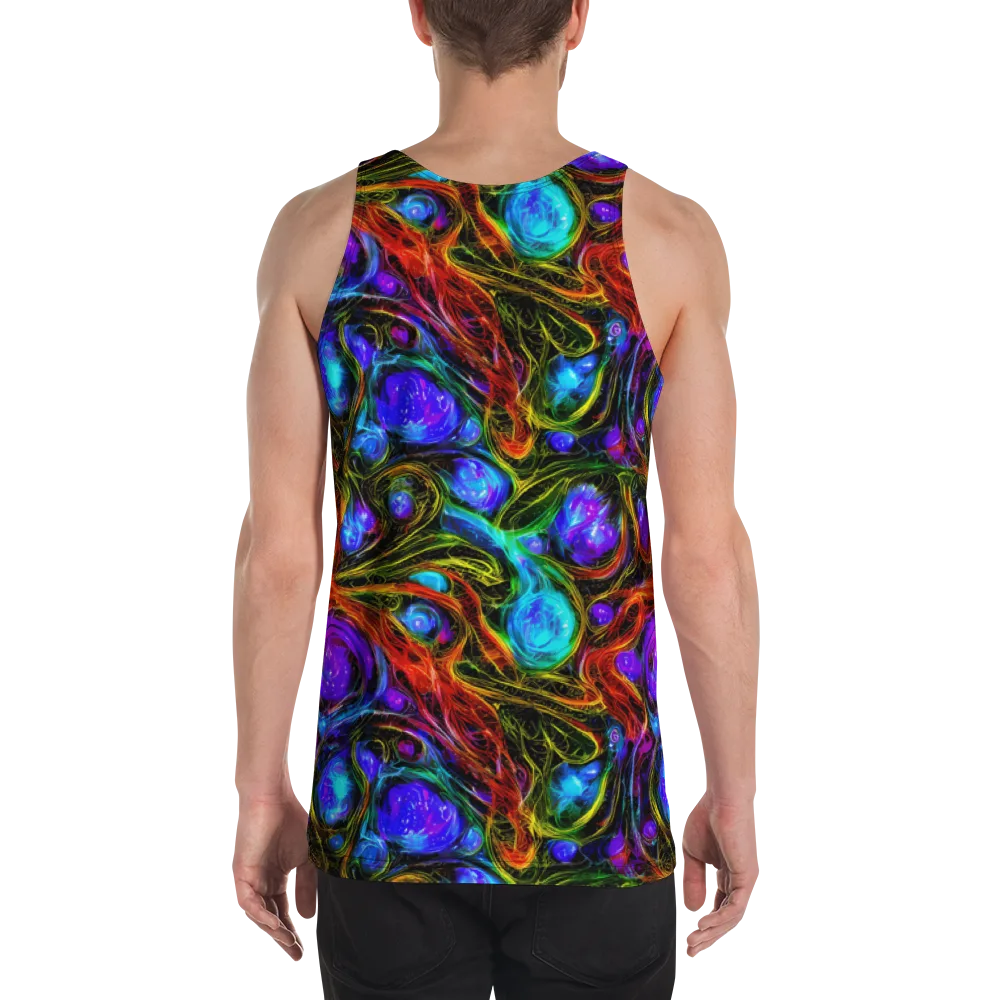 Neon Wildflower on Men's Tank Top — Back