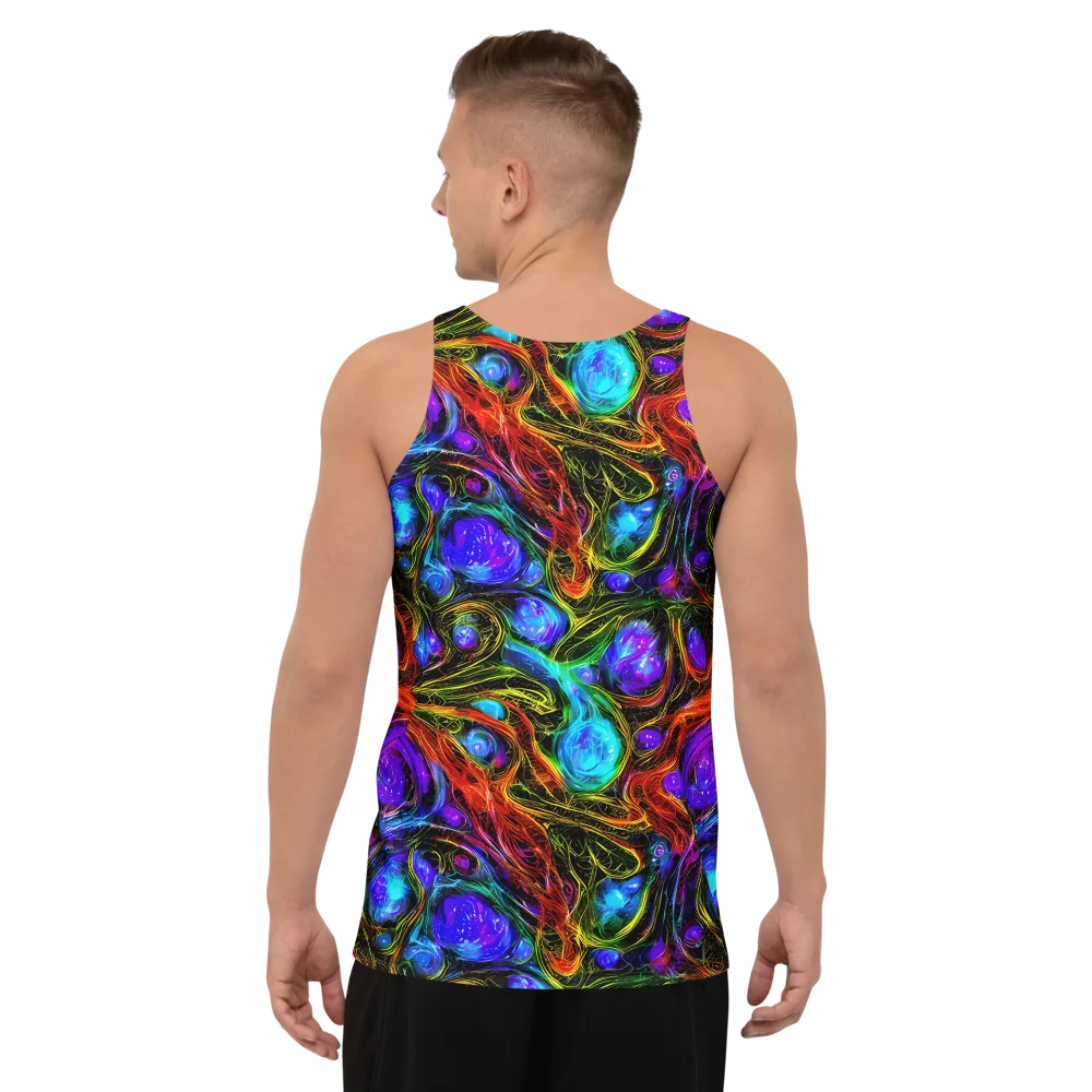 Neon Wildflower on Men's Tank Top — Back