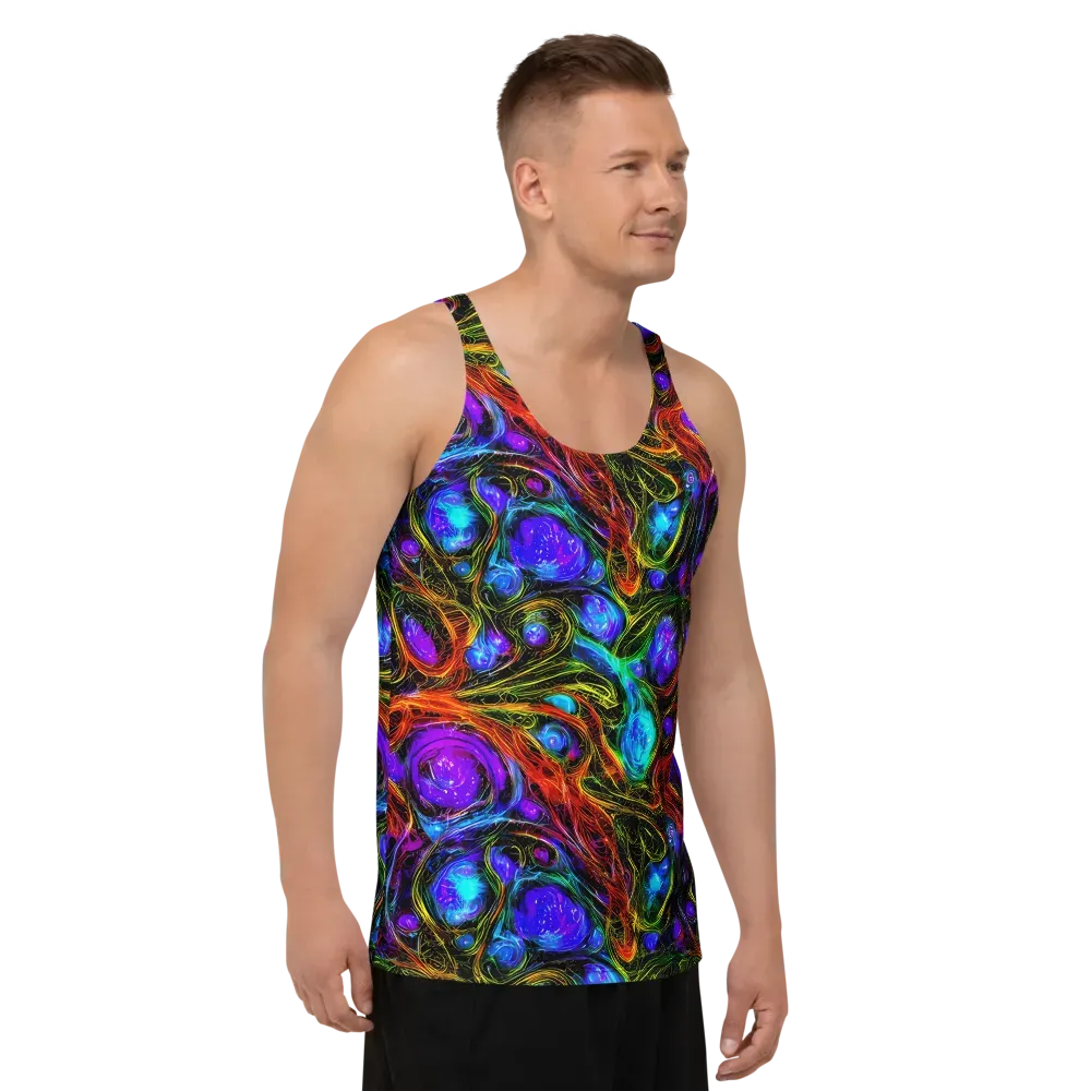 Neon Wildflower on Men's Tank Top — Right Front