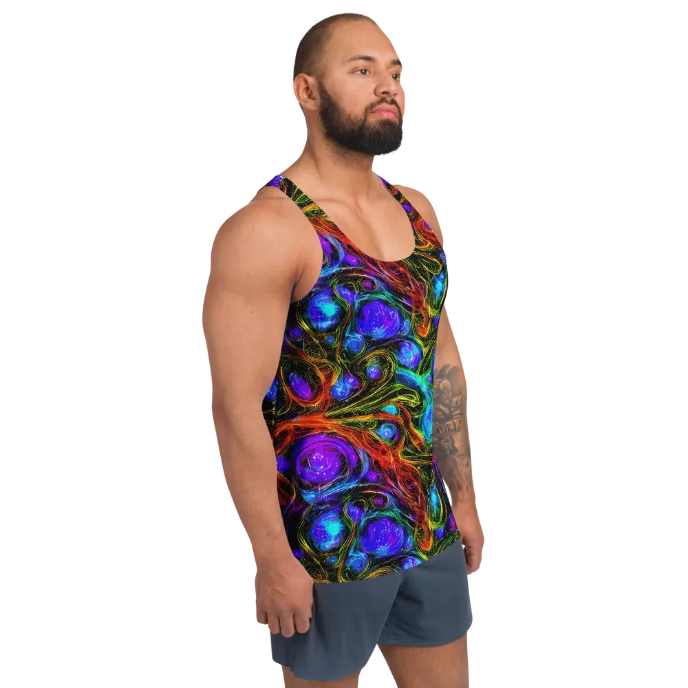 Neon Wildflower on Men's Tank Top — Right Front