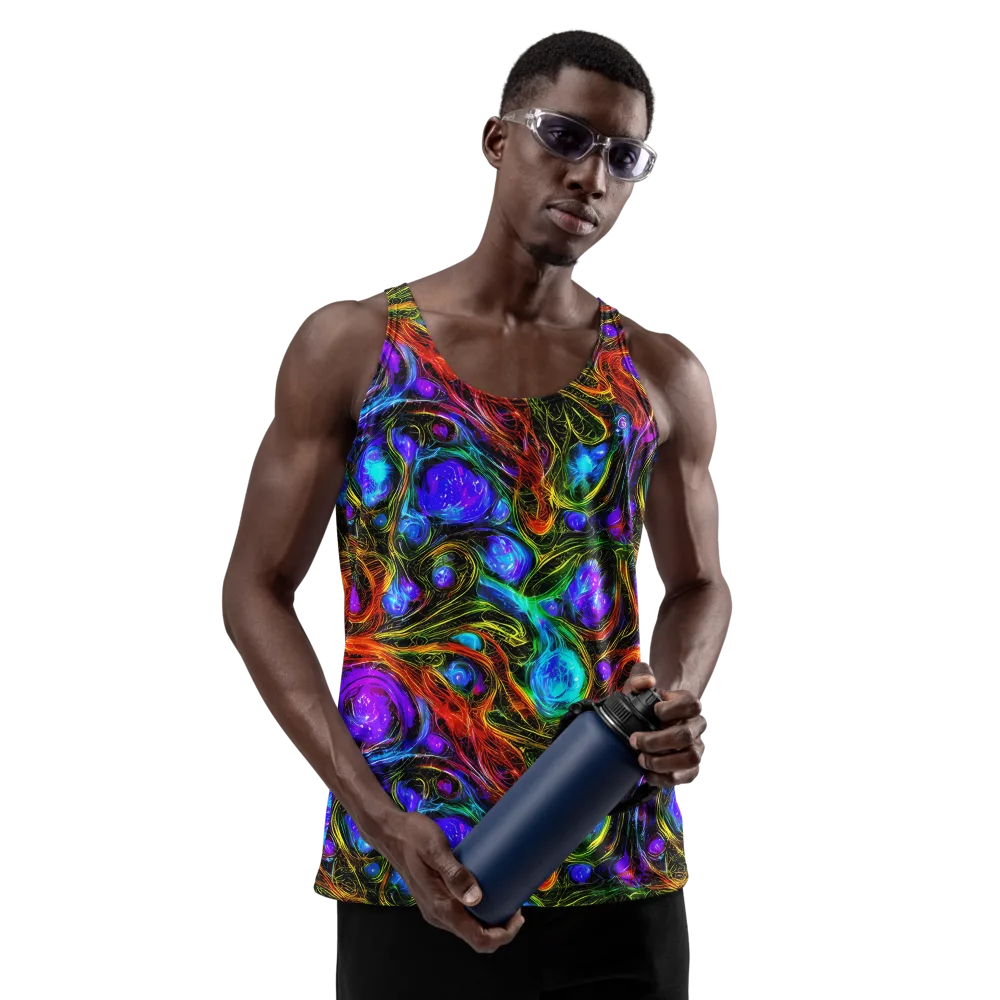 Neon Wildflower on Men's Tank Top — Front