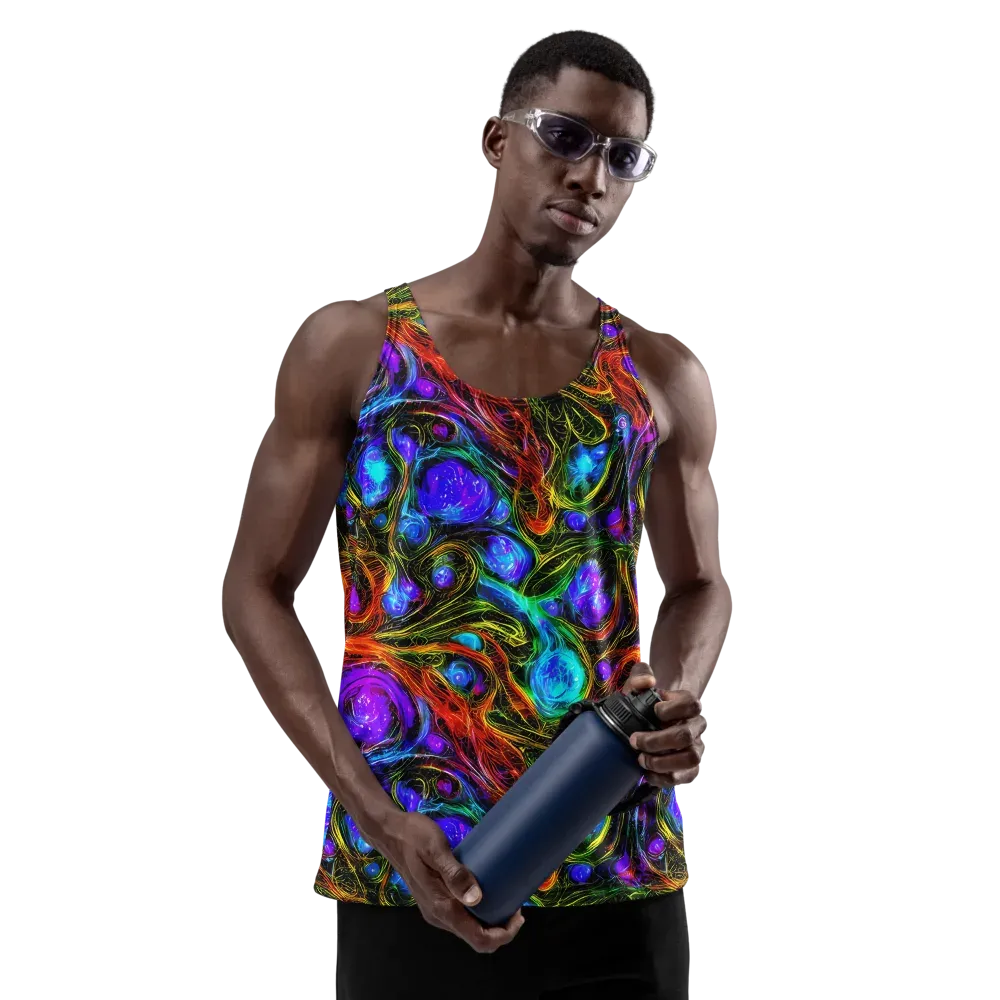 Neon Wildflower on Men's Tank Top — Front