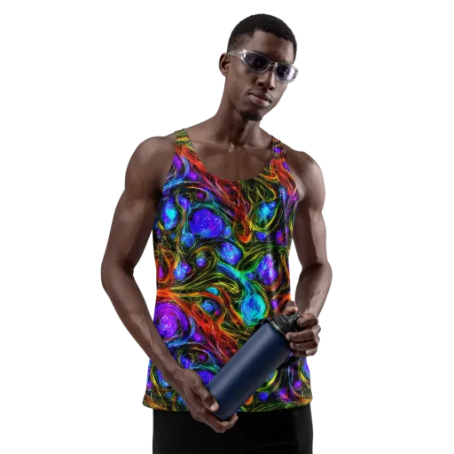 Neon Wildflower on a Men's Tank Top