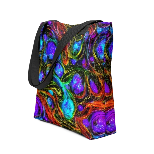 Neon Wildflower on a Tote Bag