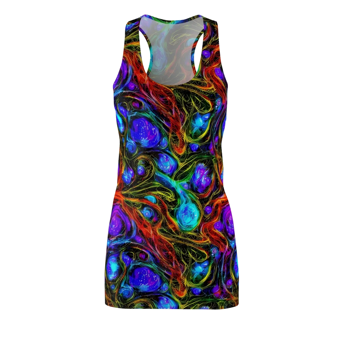 Neon Wildflower on Racerback Dress — Front