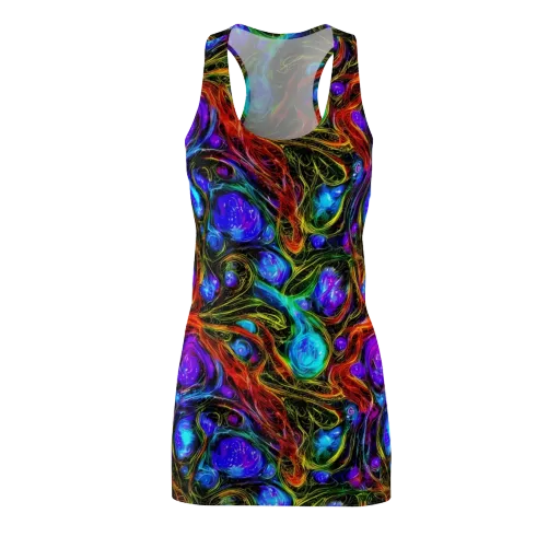 Neon Wildflower on a Racerback Dress