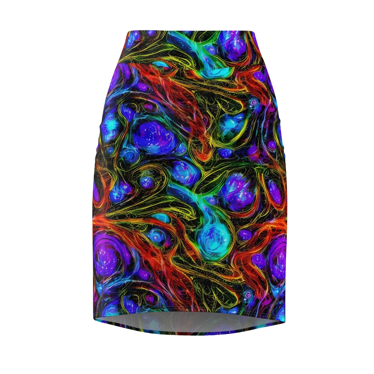 Neon Wildflower on Pencil Skirt — Front