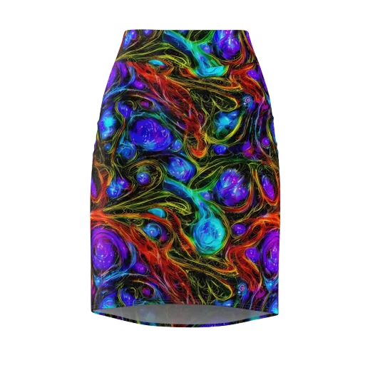 Neon Wildflower on a Pencil Skirt