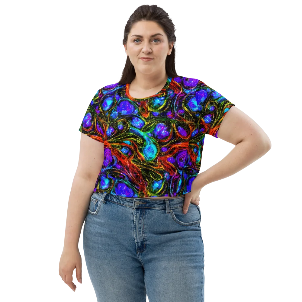 Neon Wildflower on Crop Tee — Front