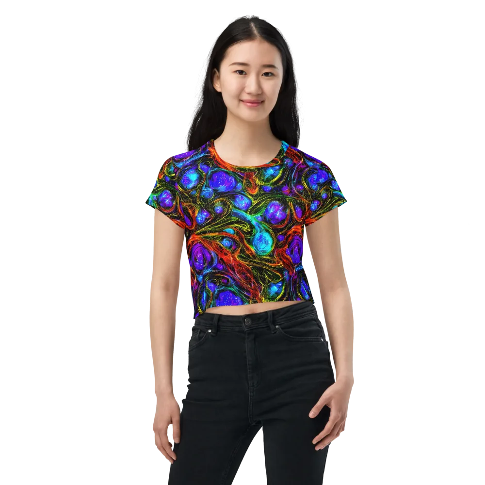 Neon Wildflower on Crop Tee — Front