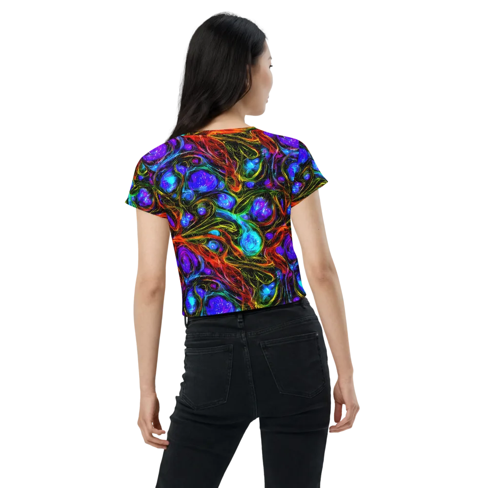 Neon Wildflower on Crop Tee — Back