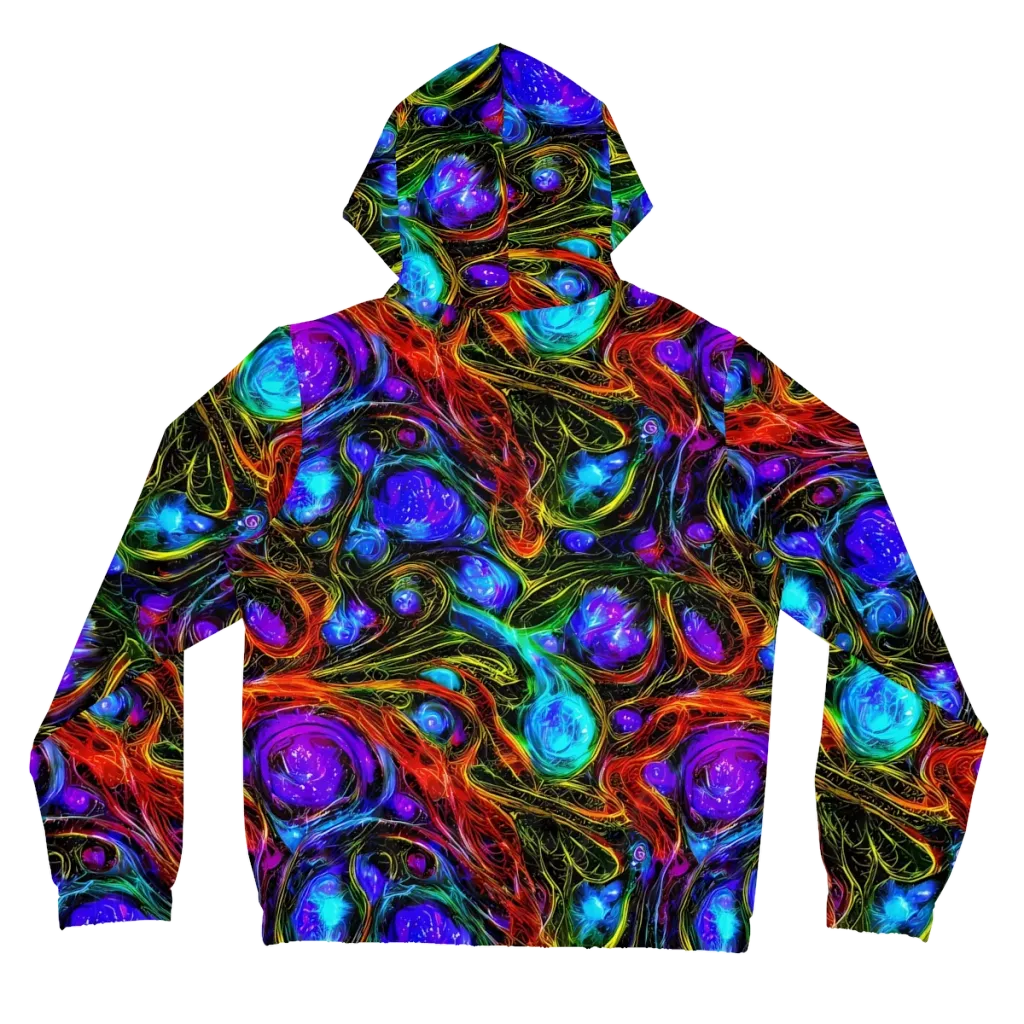 Neon Wildflower on Women's Full-Zip Hoodie — Back