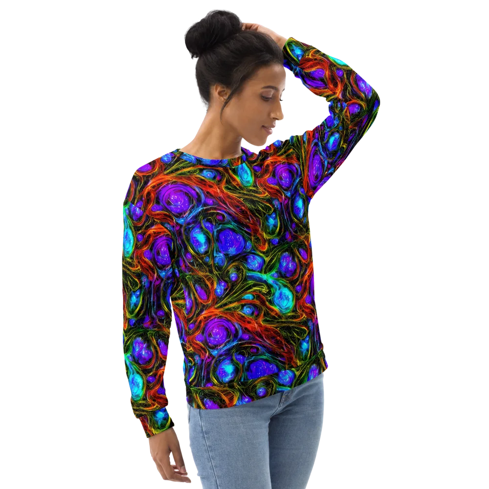 Neon Wildflower on Sweatshirt — Right Front