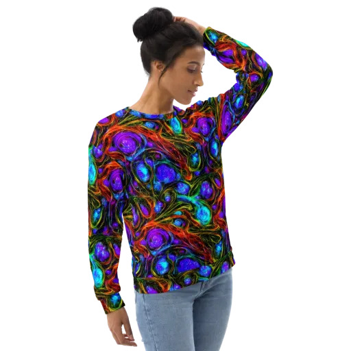 Neon Wildflower on a Sweatshirt
