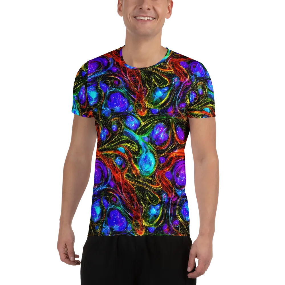Neon Wildflower on Men's Athletic T-Shirt — Front