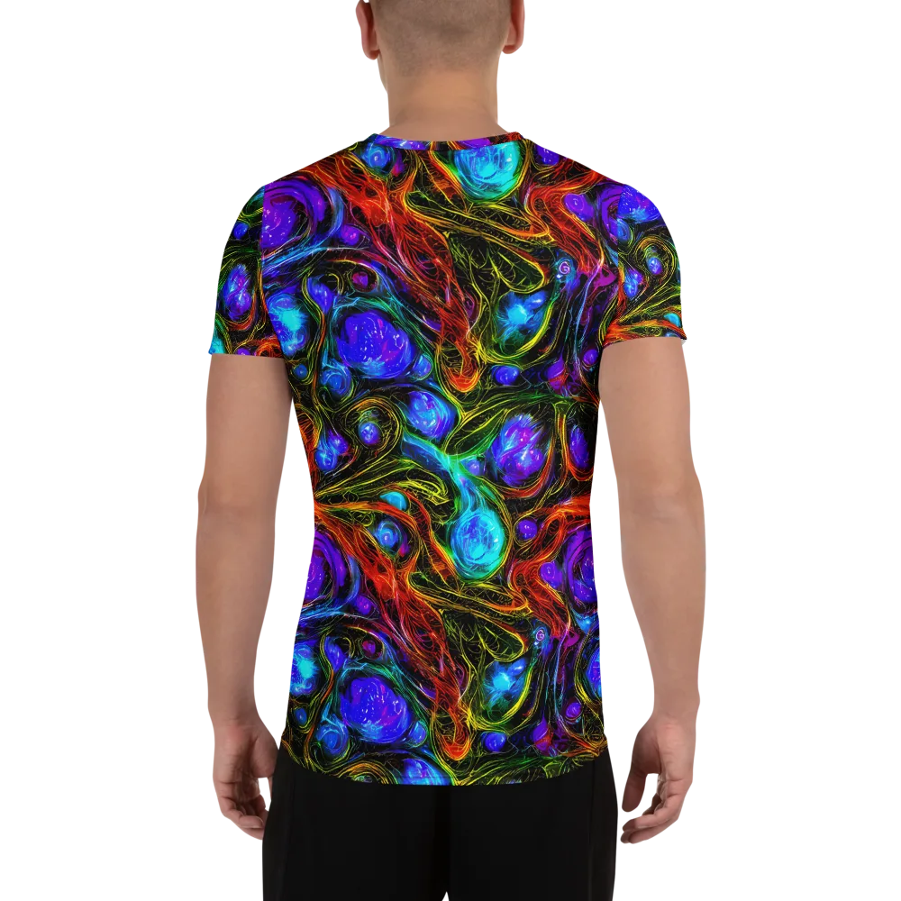 Neon Wildflower on Men's Athletic T-Shirt — Back