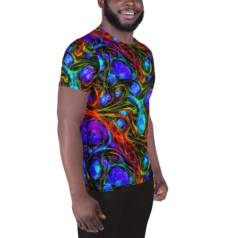 Neon Wildflower on Men's Athletic T-Shirt — Right