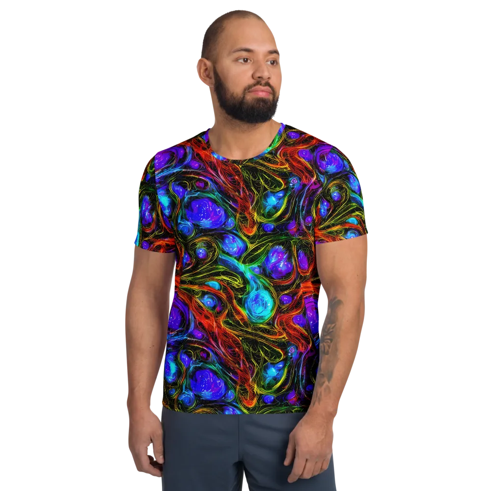 Neon Wildflower on Men's Athletic T-Shirt — Front