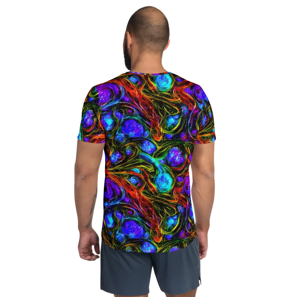 Neon Wildflower on Men's Athletic T-Shirt — Back