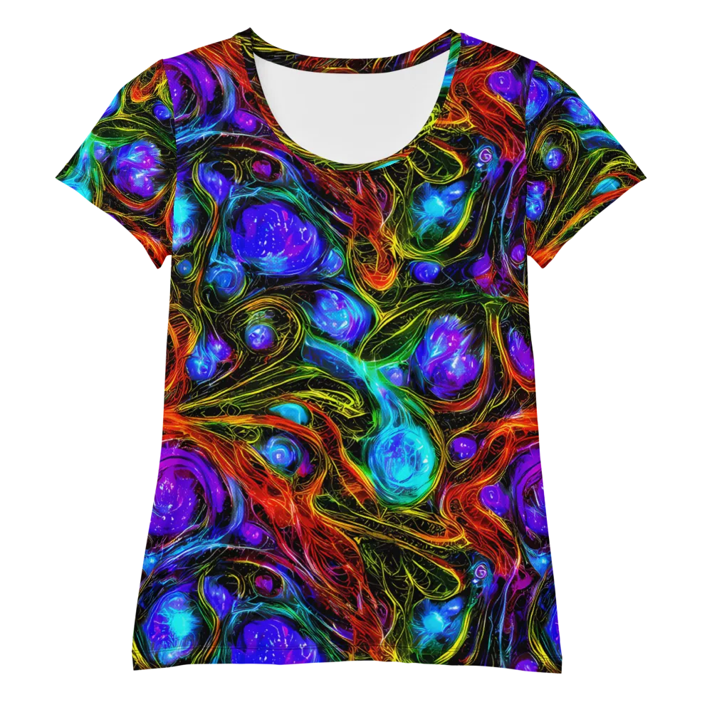 Neon Wildflower on Women's Athletic T-Shirt — Front