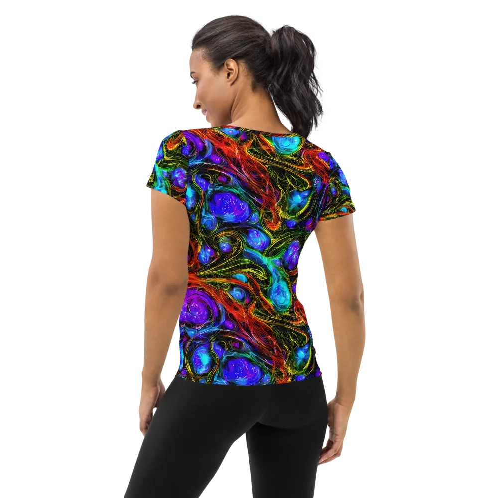 Neon Wildflower on Women's Athletic T-Shirt — Back