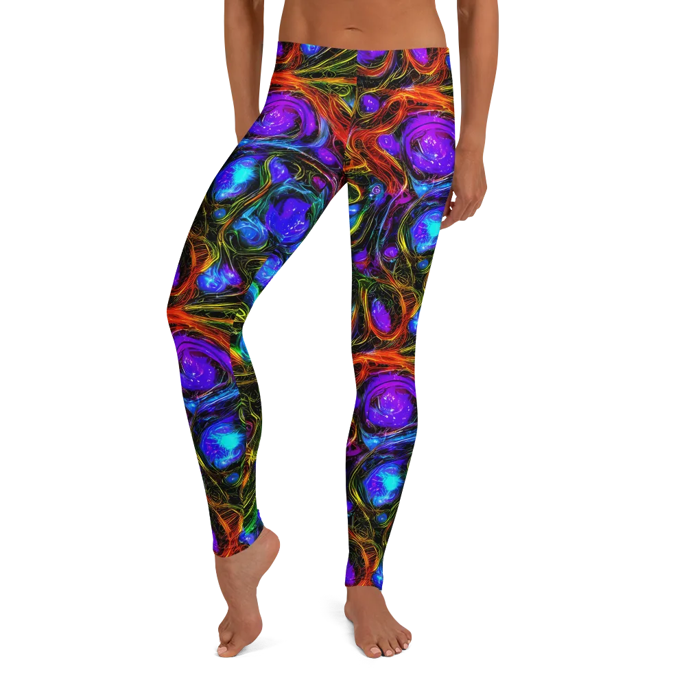 Neon Wildflower on Leggings — Front