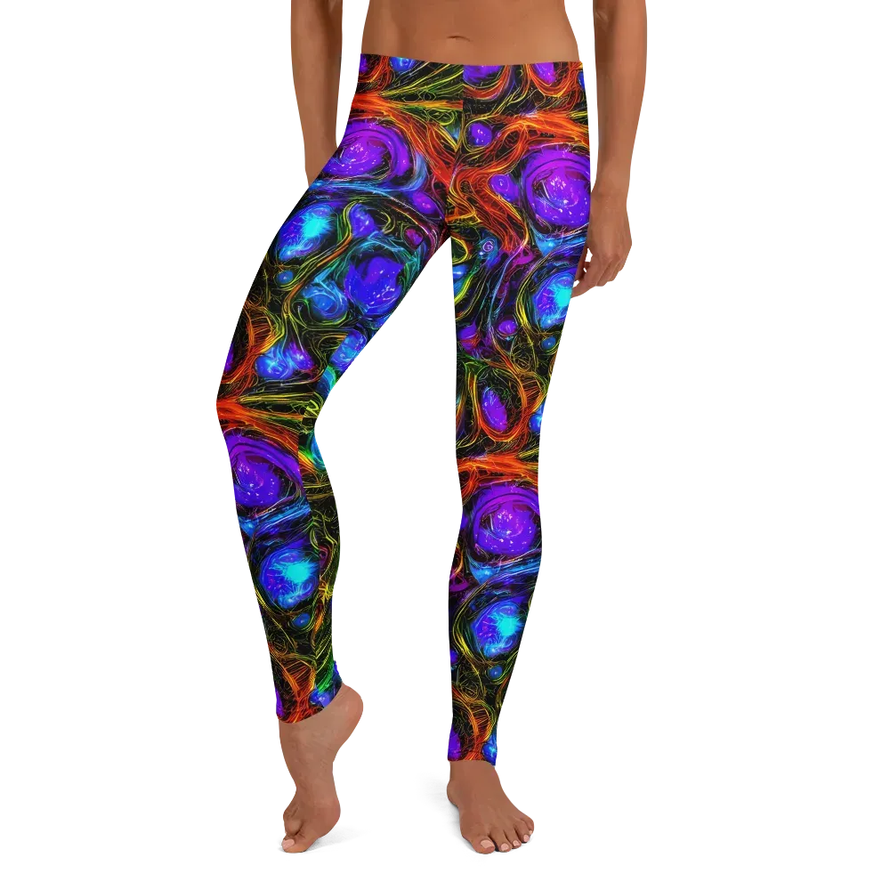 Neon Wildflower on Leggings — Front