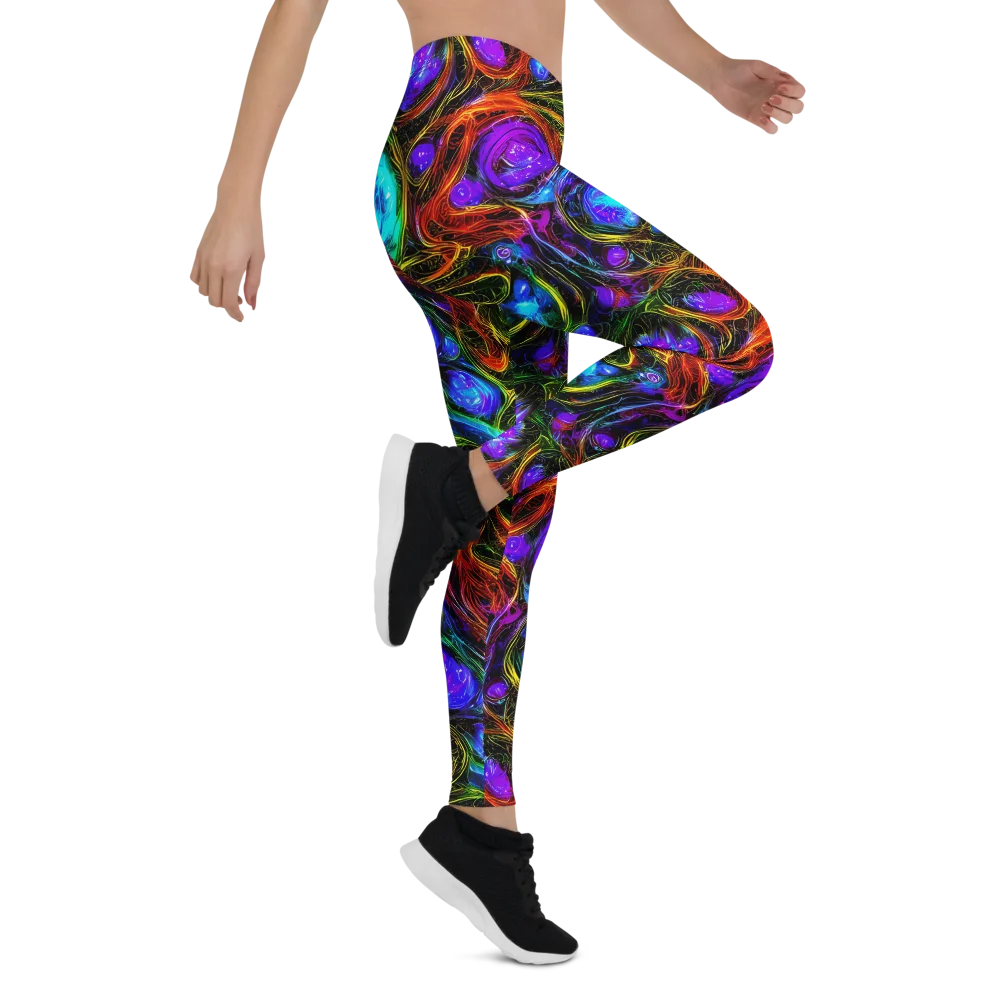 Neon Wildflower on Leggings — Right
