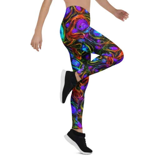 Neon Wildflower on a Leggings
