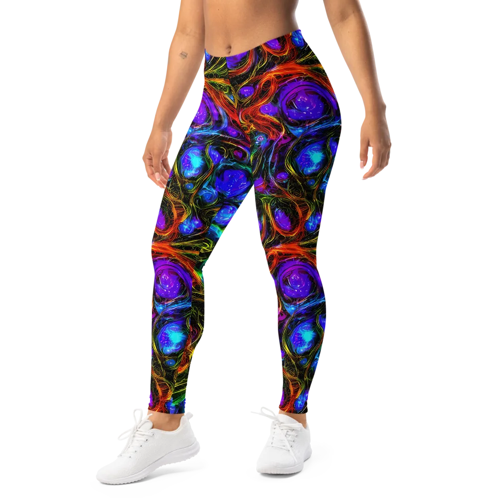 Neon Wildflower on Leggings — Left Front
