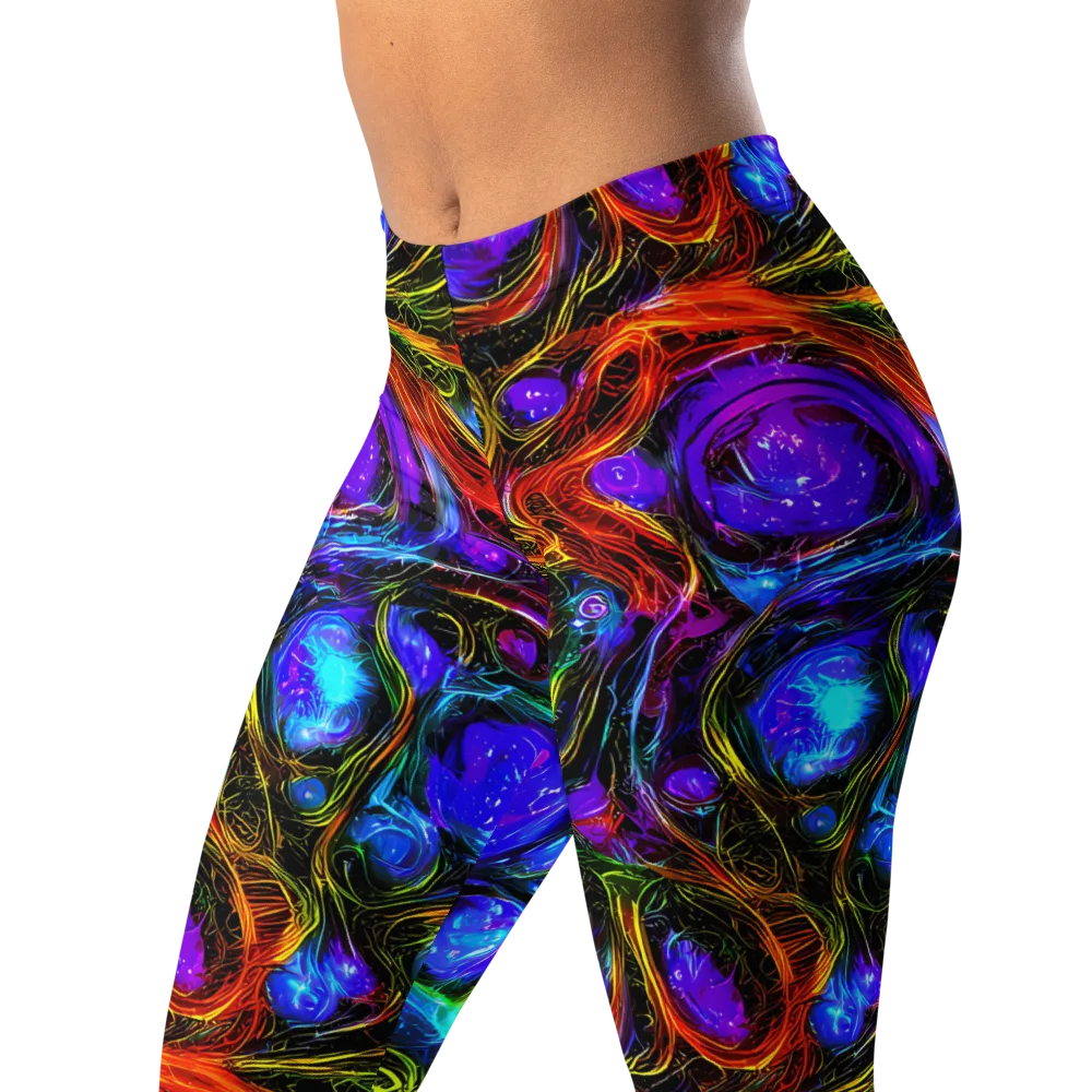 Neon Wildflower on Leggings — Left Front