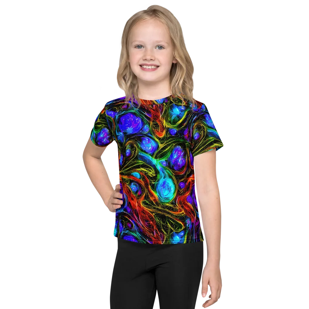 Neon Wildflower on Kids Crew Neck T-Shirt — Front