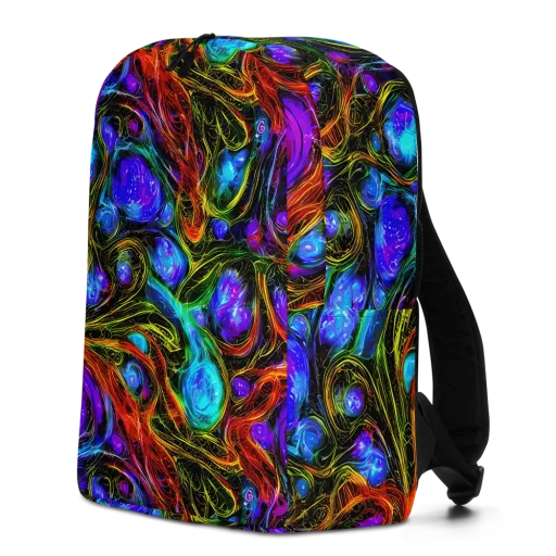 Neon Wildflower on a Minimalist Backpack