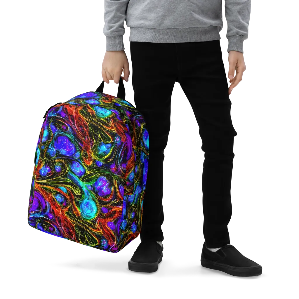 Neon Wildflower on Minimalist Backpack — Zoomed-in