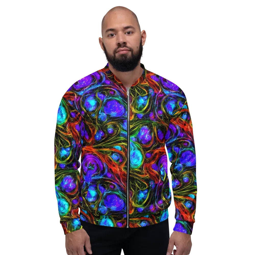 Neon Wildflower on Bomber Jacket — Front