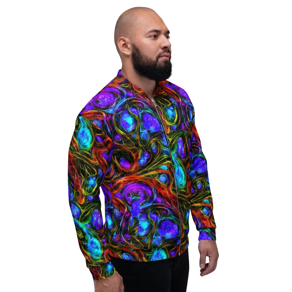 Neon Wildflower on Bomber Jacket — Right