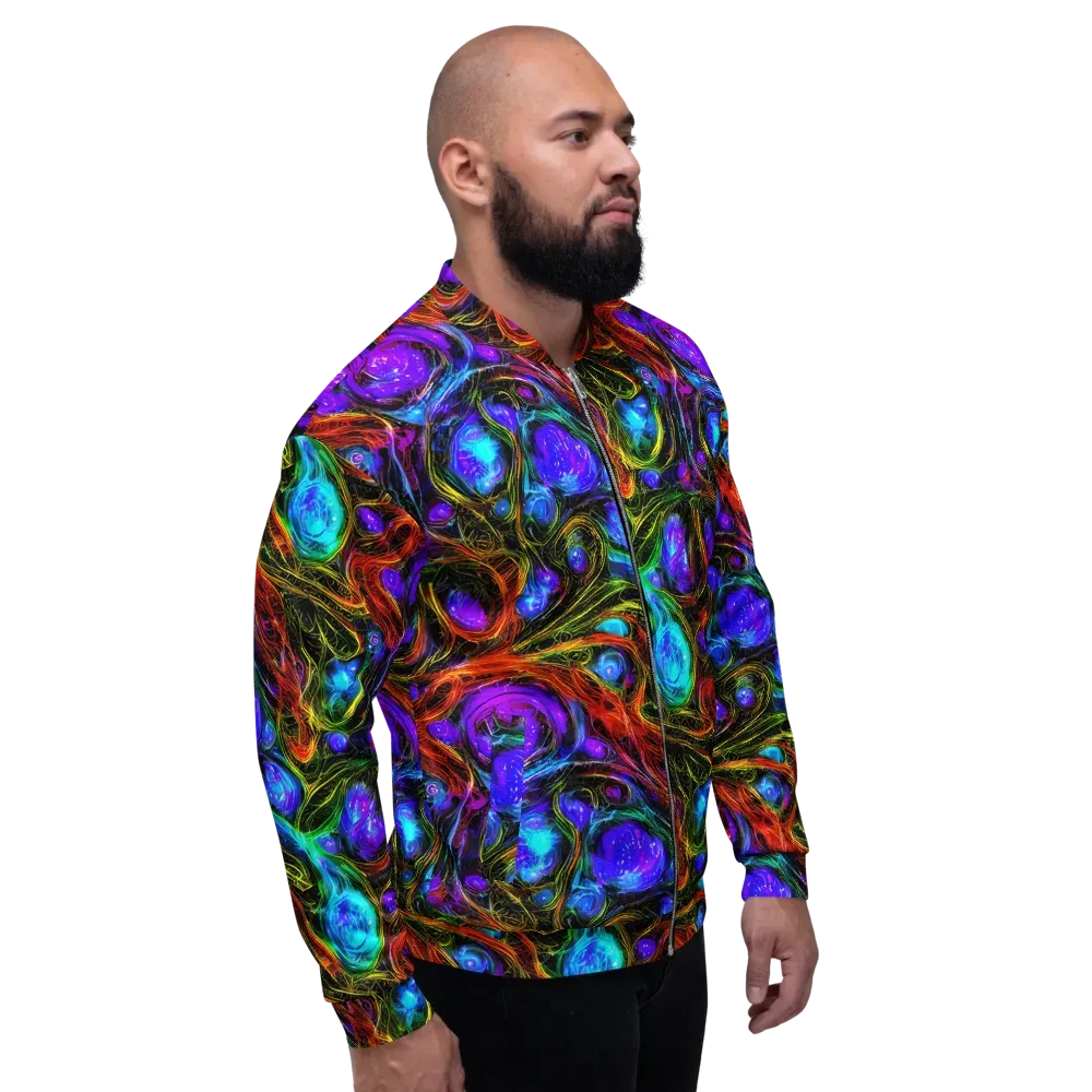 Neon Wildflower on Bomber Jacket — Right