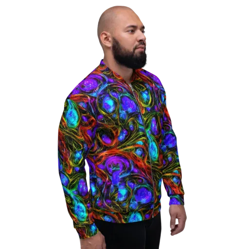 Neon Wildflower on a Bomber Jacket