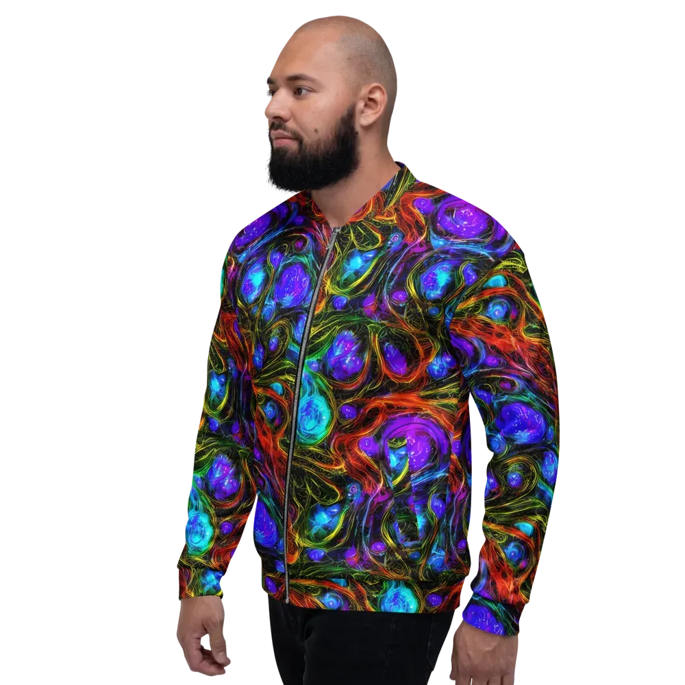 Neon Wildflower on Bomber Jacket — Left