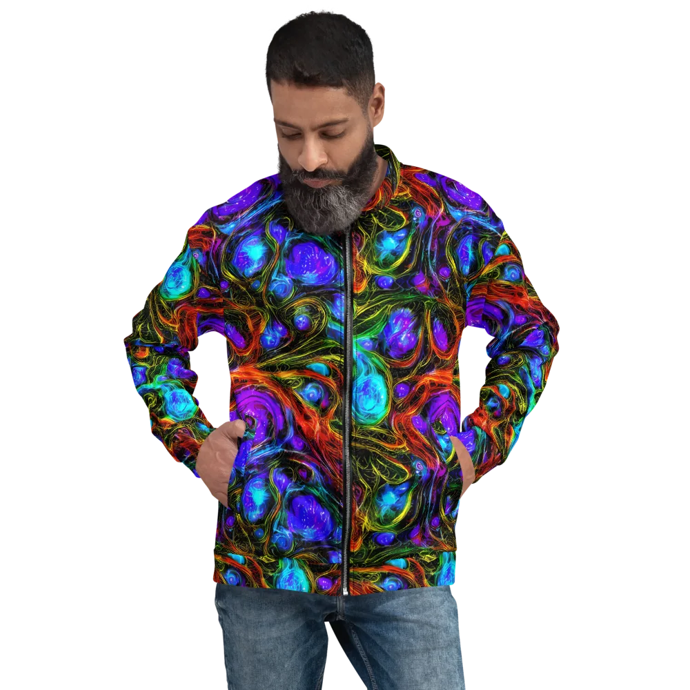 Neon Wildflower on Bomber Jacket — Front