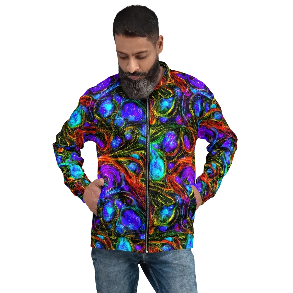 Neon Wildflower on Bomber Jacket — Front