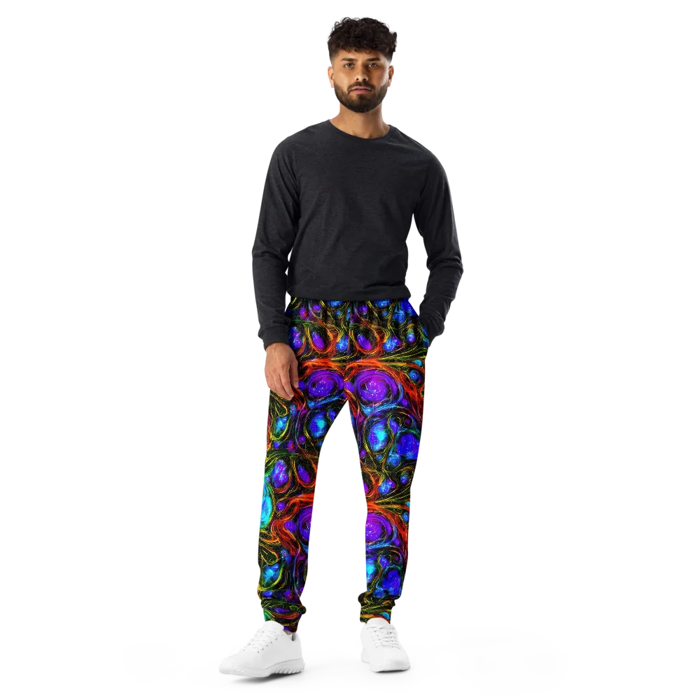 Neon Wildflower on Men's Joggers — Front