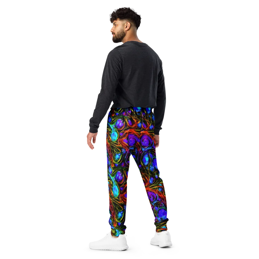 Neon Wildflower on Men's Joggers — Back