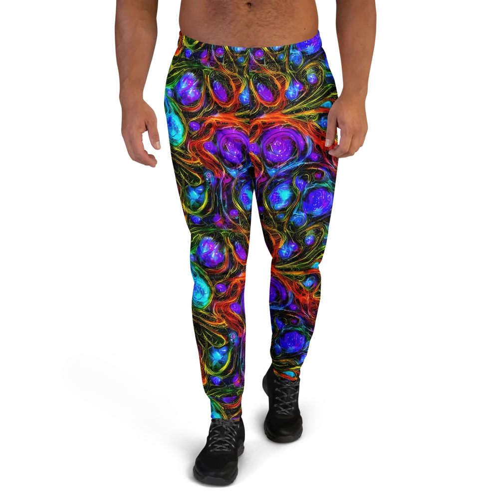 Neon Wildflower on Men's Joggers — Front