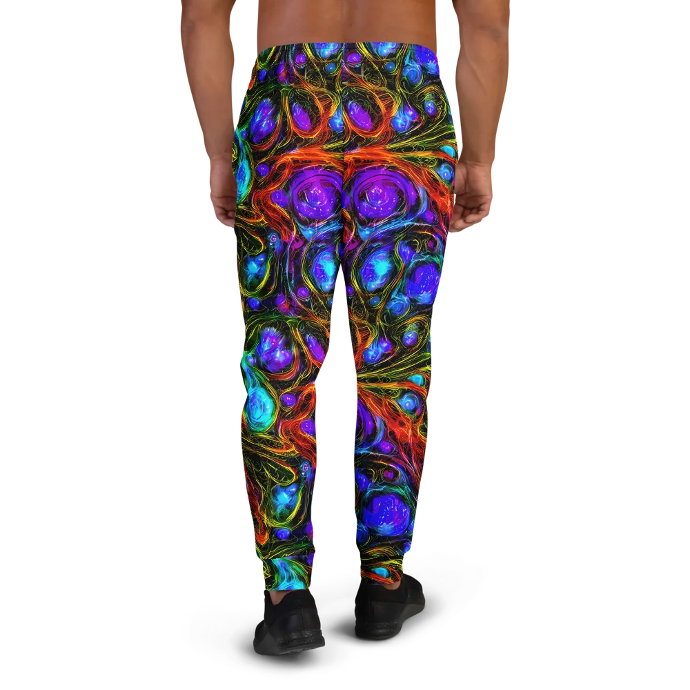 Neon Wildflower on Men's Joggers — Back