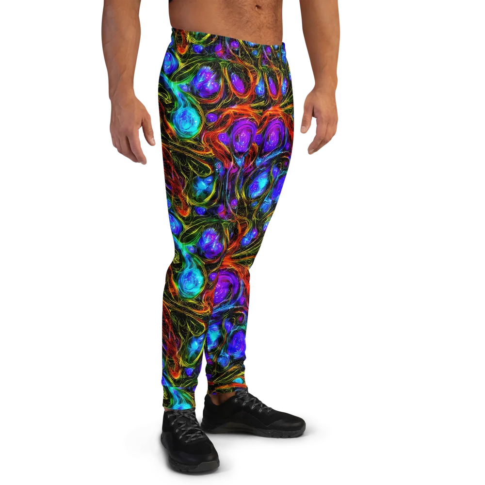 Neon Wildflower on Men's Joggers — Right