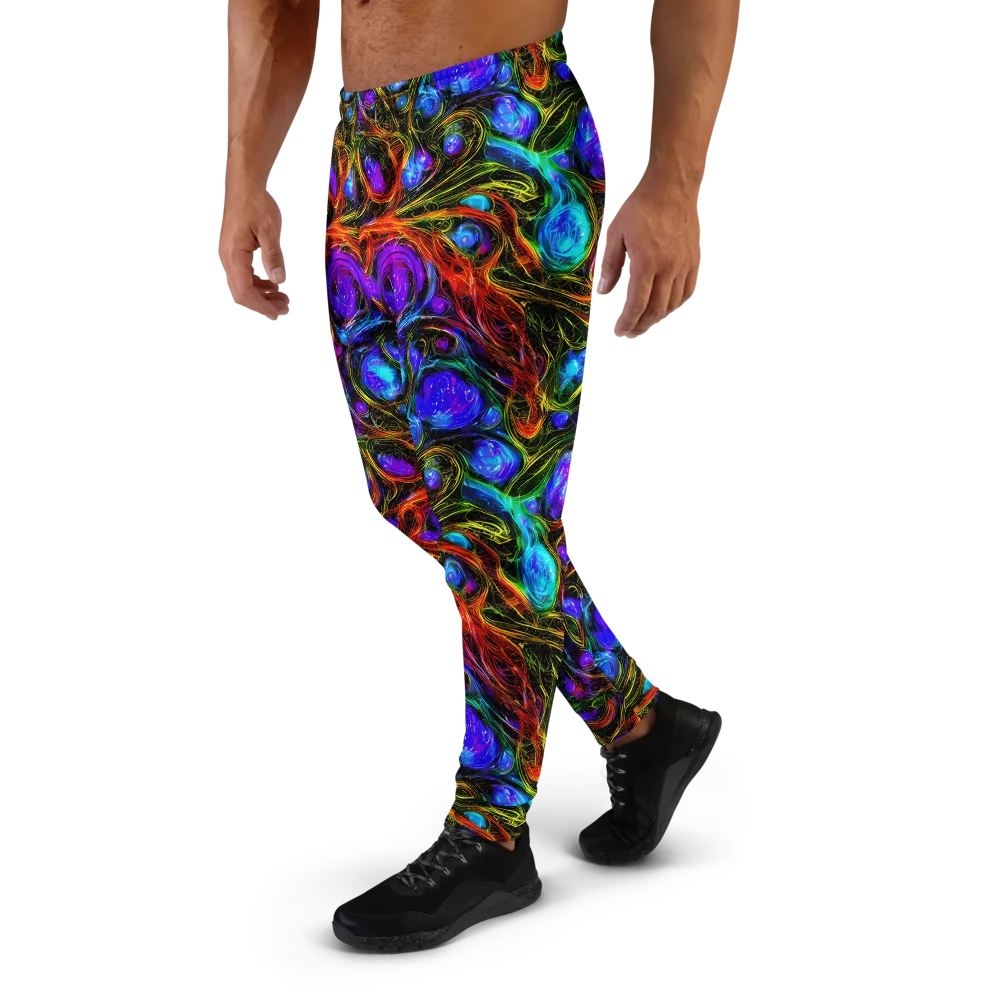 Neon Wildflower on Men's Joggers — Left